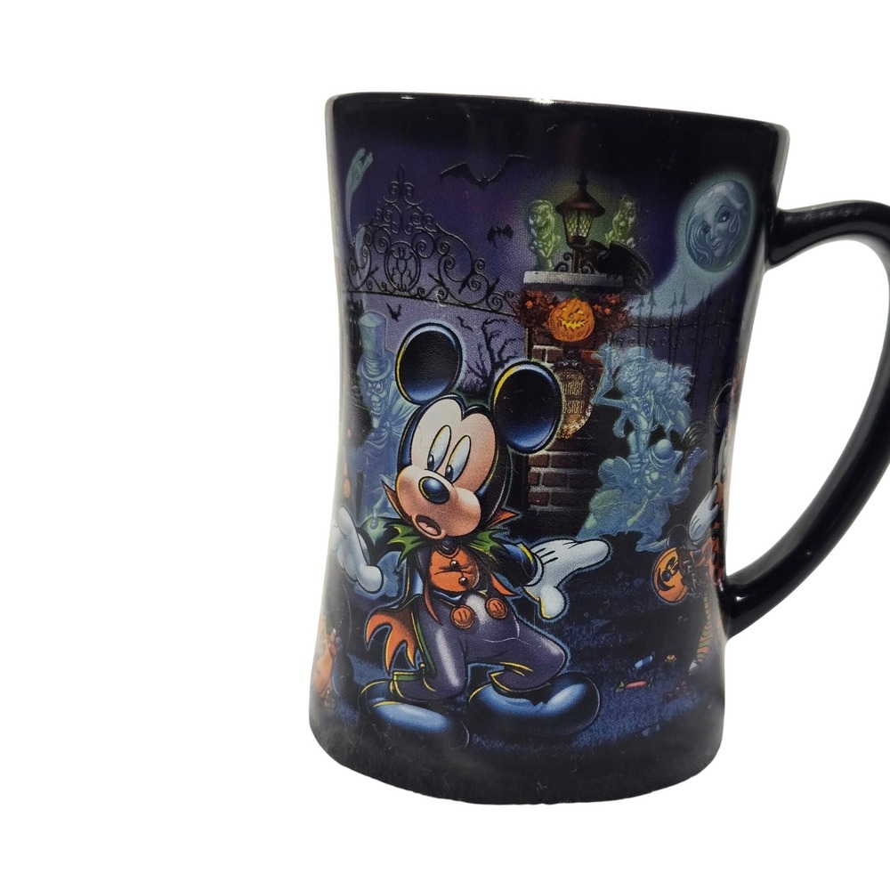 Disney Parks Halloween Mickey Mouse Haunted Mansion Ceramic Coffee Mug Black